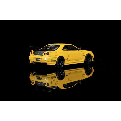 MOTORHELIX 1/64 Nissan Skyline GT-R (R34) Customized Lightning Yellow w/GT Aero Kit (M63475) |  | 02