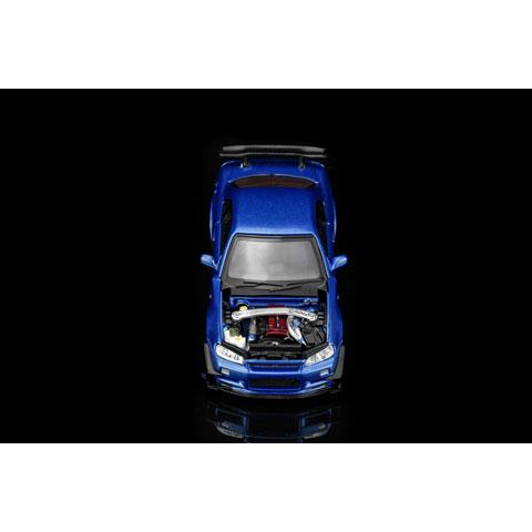 MOTORHELIX 1/64 Nissan Skyline GT-R (R34) Customized Bayside Blue w/GT Aero Kit (M63476) |  | 03