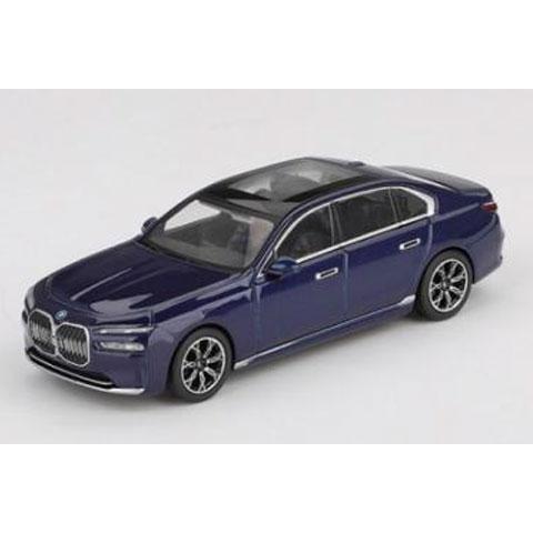 MINI-GT 1/64 BMW i7 xDrive60 タンザナイトブルーメタリック(左