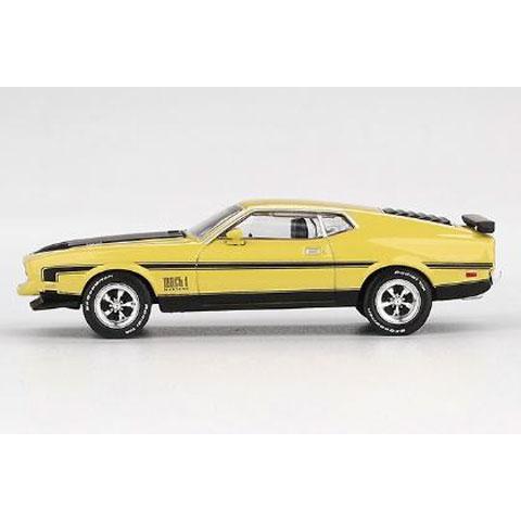 1971 バハマゴールド チェイスカー - 左ハンドル仕様 MINI-GT 1/64 フォード マスタング マッハ1 1971 グラバーイエロー(左
