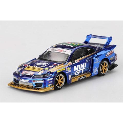 MINI-GT 1/64 Nissan シルビア(S15) LB-Super Silhouette#555 2025 Formula Drift Japan Team MINI GT Liberty Walk(右ハンドル) ブリスター仕様  (MGT01157-BL) | 