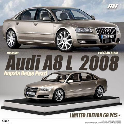 MOTORHELIX 1/18 Audi A8 L W12 2008 Impala Beige Pearl (MH030IBP) |  | 03