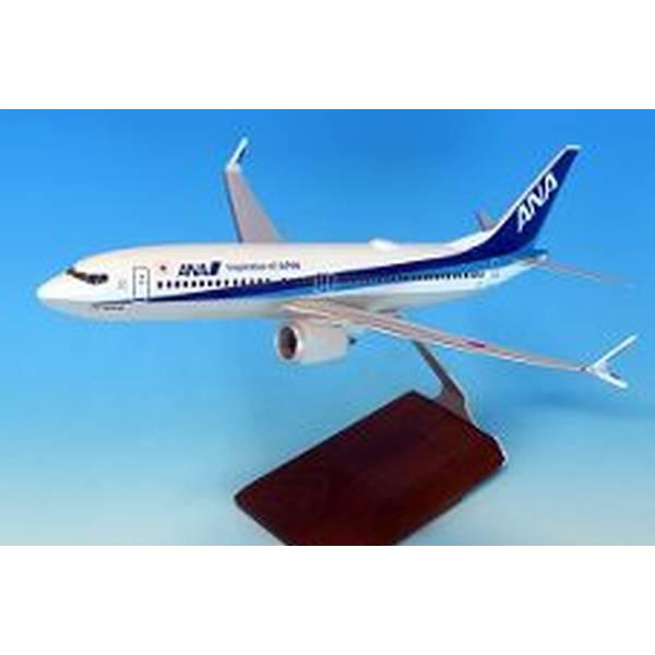 全日空商事 1/100 BOEING737MAX8 (ギアなし・木製台座 プレート付き) (NH00114) | 全日空商事