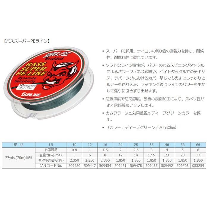 サンライン　バススーパーPEライン　24-66lb　SUNLINE　BASS SUPER PE LINE | サンライン | 02