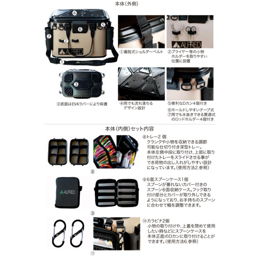 全3色】アルフレッド オールインワンタックルボックス バッカン