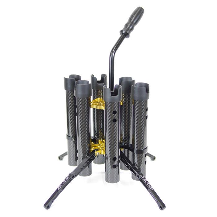 ゴメクサス エリアトラウト用 ロッドスタンド ブラック アルミ