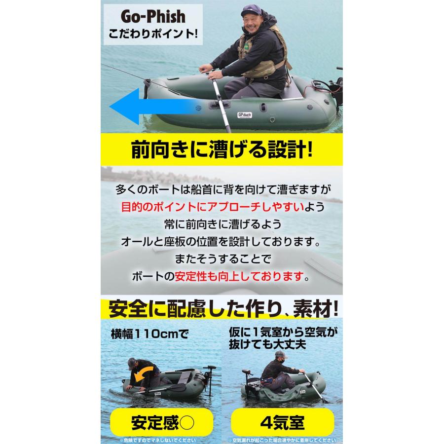 ゴーフィッシュ x バイソンウェーブ GPダック 1人乗り用ゴムボート