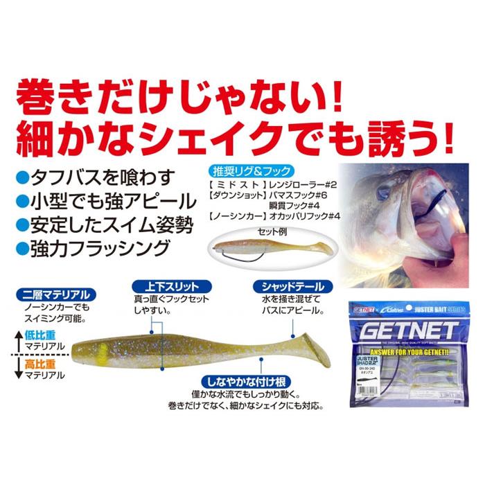 ゲットネット ジャスターシャッド 2.2inch GETNET JUSTER FISH