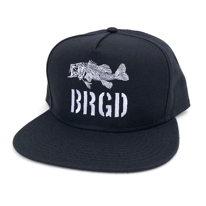 美品 BRIGADE バスブリゲード ブラック スナップバックキャップ 黒 バスブリゲード スケルトンバススナップバックハット 【SBSH-02】 BASS