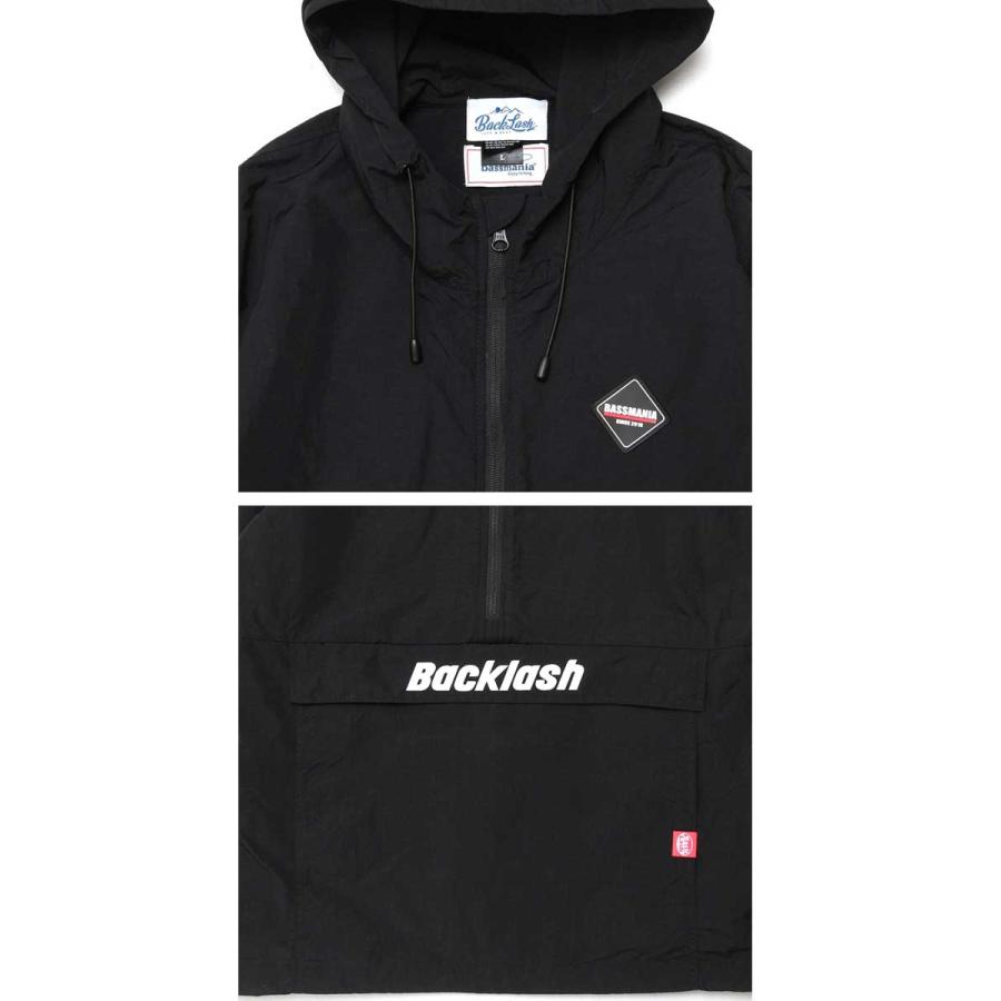 バスマニア×バックラッシュ コラボロゴ 撥水加工ナイロンアノラック