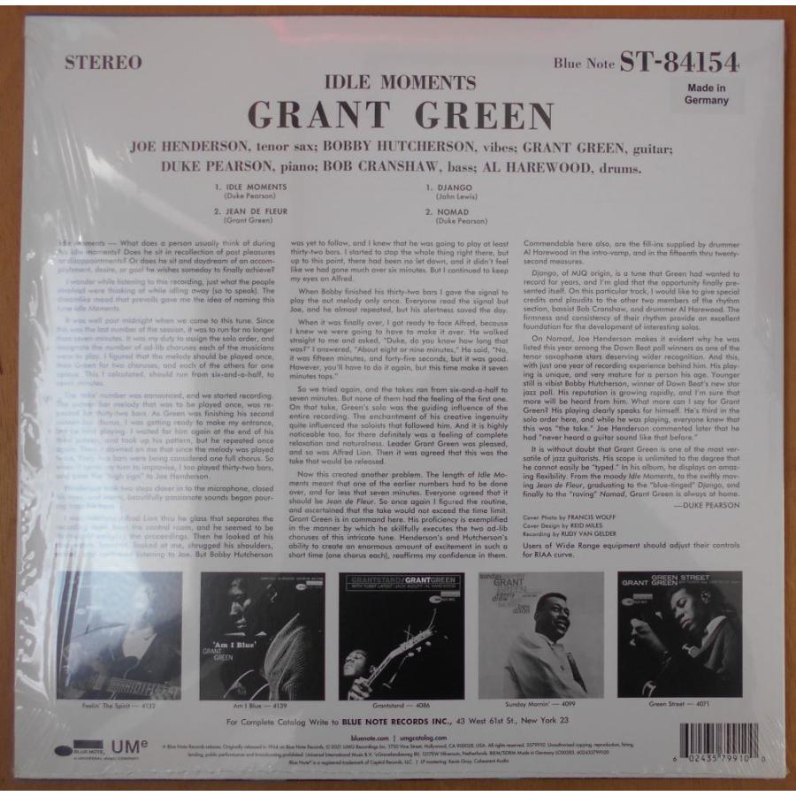Grant Green Idle Moments （グラント・グリーン） Idle Moments(LP)/GRANT GREEN/グラント・グリーン/1963年リリースの