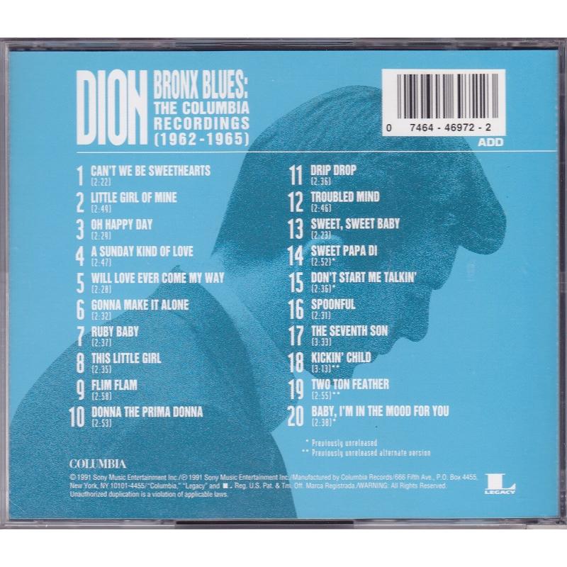 ■中古品■Dion ディオン/Bronx blues : the COLUMBIA recordings 1962-1965(CD)｜backpagerecords｜02