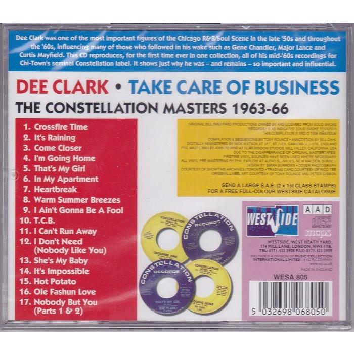 ■新品■Dee Clark ディー・クラーク/take care of business : the Constellation masters 1963-1966 (CD)｜backpagerecords｜02