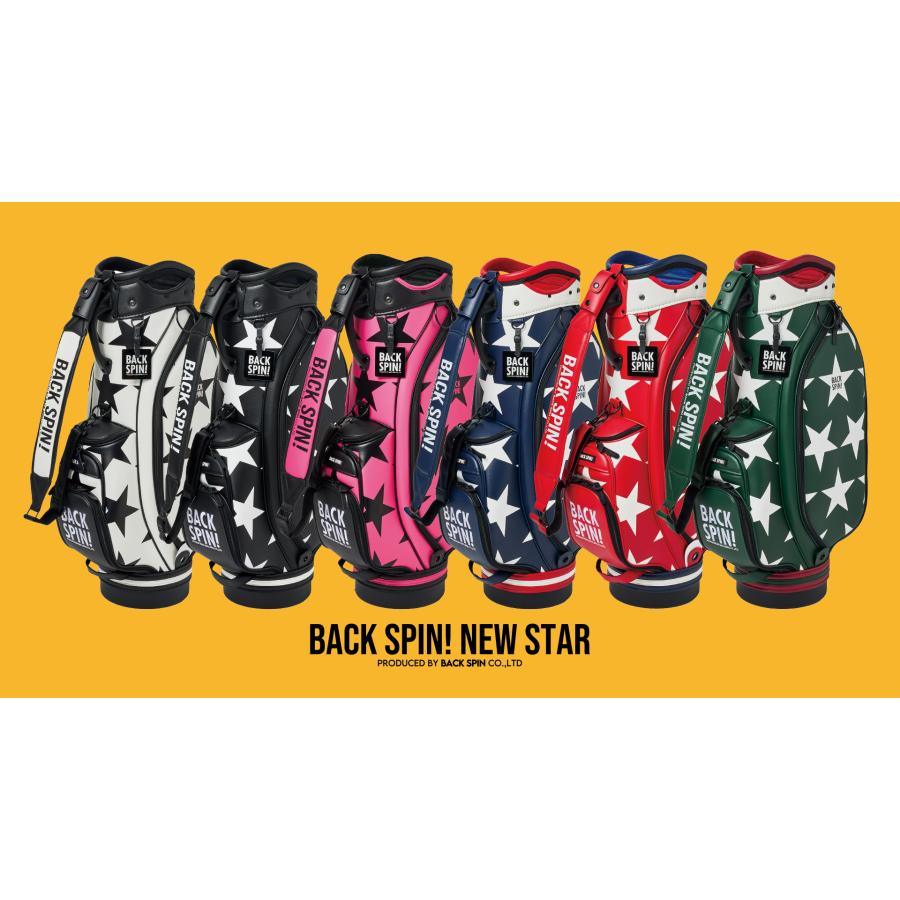 ゴルフバッグ キャディバッグ メンズ レディース 星柄 BACK SPIN ゴルフバッグ キャディバッグ メンズ レディース 星柄 BACK SPIN