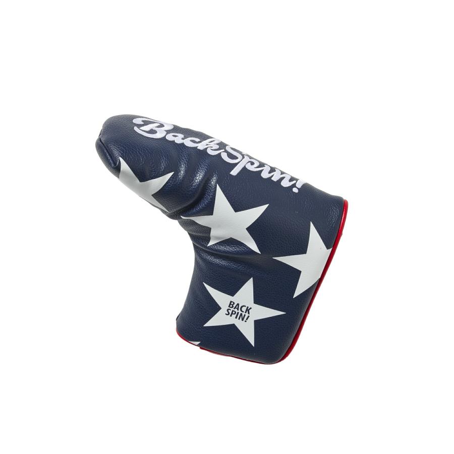 【BACK SPIN!】STAR PU HEAD COVER FOR PUTTER 合皮 パター用ヘッドカバー ピンタイプ 星柄 おしゃれ ...