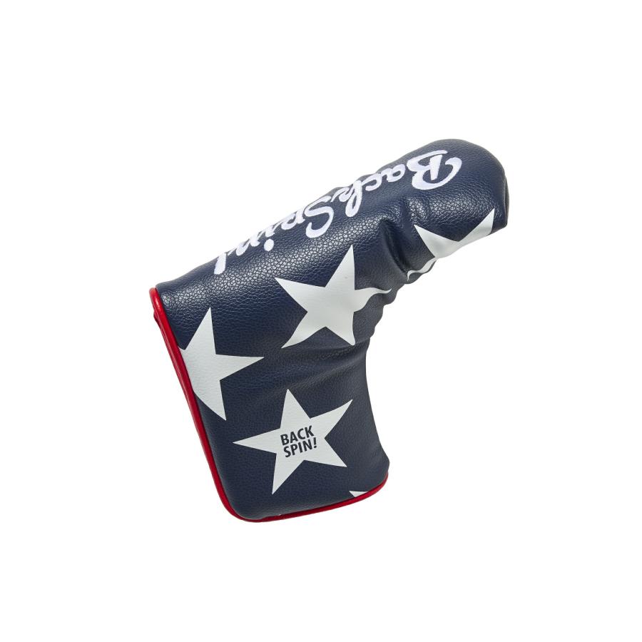 【BACK SPIN!】STAR PU HEAD COVER FOR PUTTER 合皮 パター用ヘッドカバー ピンタイプ 星柄 おしゃれ ...