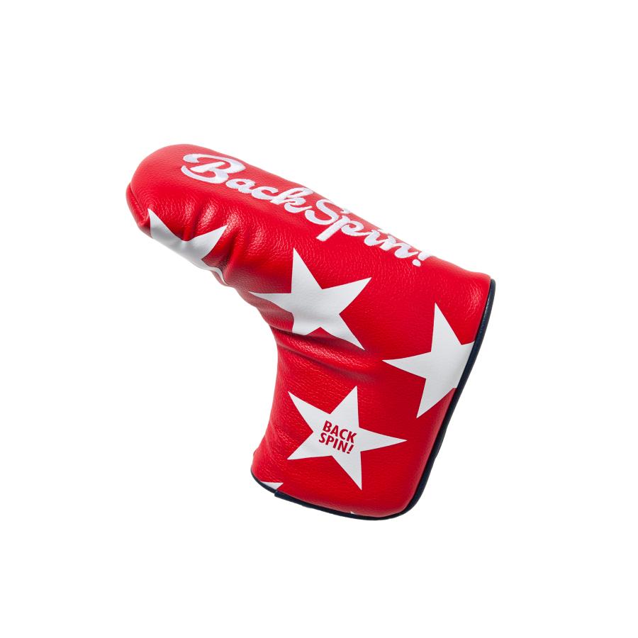 【BACK SPIN!】STAR PU HEAD COVER FOR PUTTER 合皮 パター用ヘッドカバー ピンタイプ 星柄 おしゃれ ...