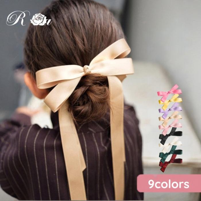 確認　たらりんヘアリボン ヘアゴム　ロングリボン　1214　みつあみ　アリス Rora（ローラ） ヘアゴム キッズ 通販 レア ロングリボン 髪ゴム 髪