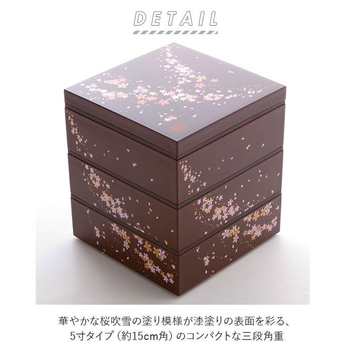 オープニングセール 重箱 三段 通販 桜 3段 お重 5寸 ランチボックス ファミリーサイズ お重箱 おせち お花見 行楽 ピクニック 和モダン 晴れの日 弁当 お正月 ハレの日 Discoversvg Com