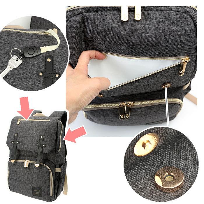 マザーズバッグ 通販マザーズバッグ リュック おしゃれ 大容量 背面ポケット 軽量 USBポート付 保温 保冷ポケット 防水ポケット 撥水 ベビーカーバッグ リュッ | ブランド登録なし | 09