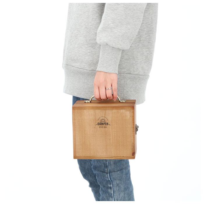 スパイスボックス 通販スパイスボックス キャンプ s 扉付き 調味料ラック 木製 持ち運び 調味料入れ 調味料 収納 調味料ケース 調味料ボックス コンパクト BBQ | ブランド登録なし | 08