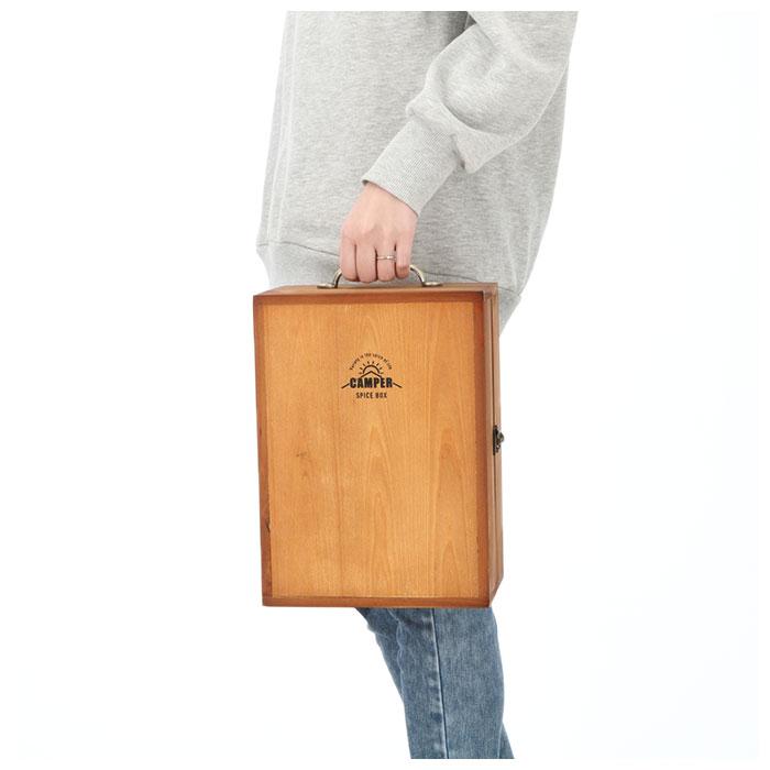 スパイスボックス 通販スパイスボックス キャンプ l 扉付き 調味料ラック 木製 持ち運び 調味料入れ 調味料 収納 調味料ケース 調味料ボックス 大きめ BBQ おし | ブランド登録なし | 10