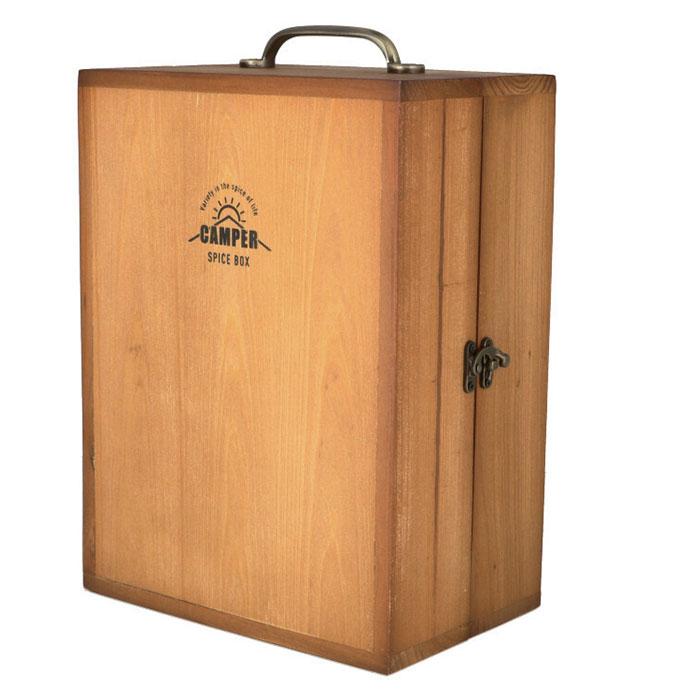 スパイスボックス 通販スパイスボックス キャンプ l 扉付き 調味料ラック 木製 持ち運び 調味料入れ 調味料 収納 調味料ケース 調味料ボックス 大きめ BBQ おし | ブランド登録なし | 03