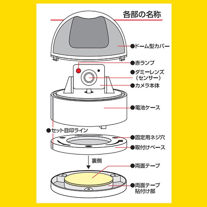 防犯カメラ ダミー 通販 家庭用 屋外 ワイヤレス 設置 監視 センサー ライト ドーム型 LED ランプ 侵入防止 フェイク 万引き防止 車上荒らし対策 電池 | ブランド登録なし | 07
