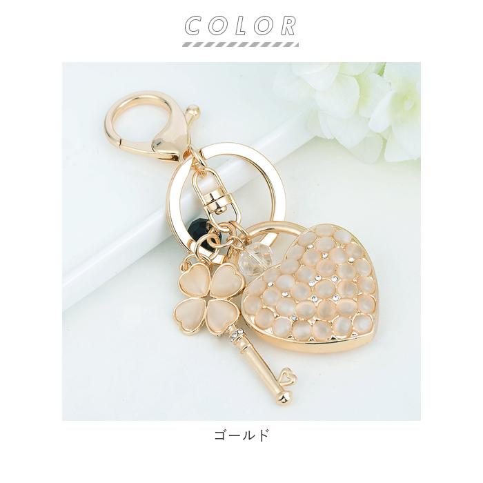 バッグチャーム 通販バッグチャーム キラキラ キーホルダー バックチャーム キーリング ハート おしゃれ 鍵 四つ葉のクローバー アクセサリー レディース カラ | ブランド登録なし | 08