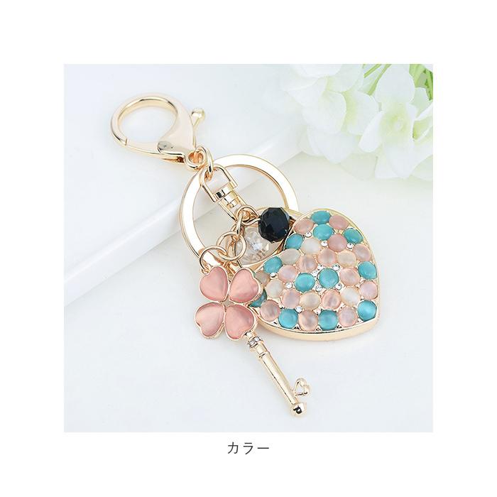 バッグチャーム 通販バッグチャーム キラキラ キーホルダー バックチャーム キーリング ハート おしゃれ 鍵 四つ葉のクローバー アクセサリー レディース カラ | ブランド登録なし | 09