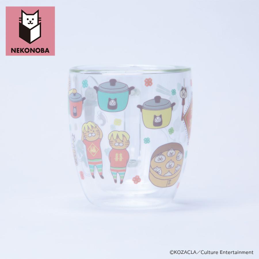 NEKONOBA グッズ 通販 ネコノバ マグカップ ガラス 二重 かわいい 大人