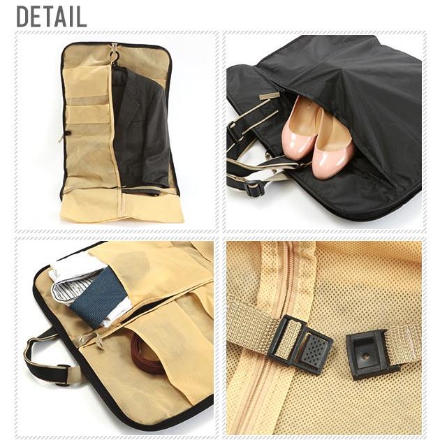 ガーメントバッグ メンズ レディース 黒 シンプル ツーリストバッグ