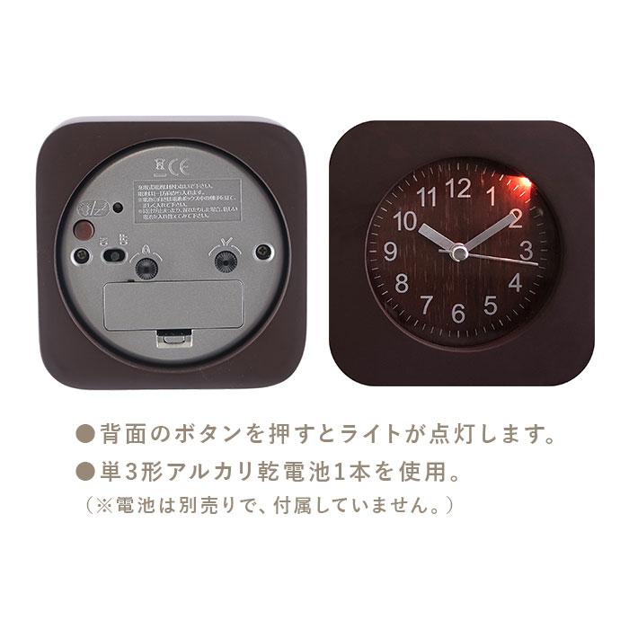 TABLE 通販TABLE CLOCK 置時計 ウッド 目覚まし時計 置き時計 アラームクロック アラーム 天然木 目覚まし 木製 時計 スクエア ラウンド バックライト 四角形 | ブランド登録なし | 10