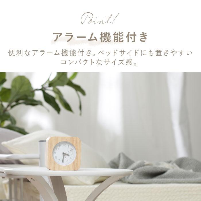 TABLE 通販TABLE CLOCK 置時計 ウッド 目覚まし時計 置き時計 アラームクロック アラーム 天然木 目覚まし 木製 時計 スクエア ラウンド バックライト 四角形 | ブランド登録なし | 06