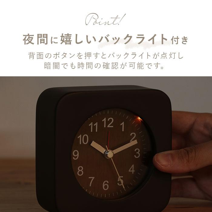 TABLE 通販TABLE CLOCK 置時計 ウッド 目覚まし時計 置き時計 アラームクロック アラーム 天然木 目覚まし 木製 時計 スクエア ラウンド バックライト 四角形 | ブランド登録なし | 07