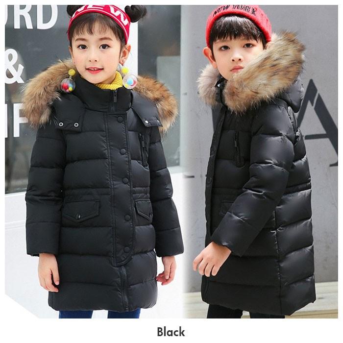 ダウンコート キッズ 女 通販 ダウンジャケット 男 子供服 おしゃれ 160 女の子 アウター 男の子 ダウンジャケット ブラック コート ロング 防寒 ファー Coat8006 Backyard Family バッグタウン 通販 Yahoo ショッピング