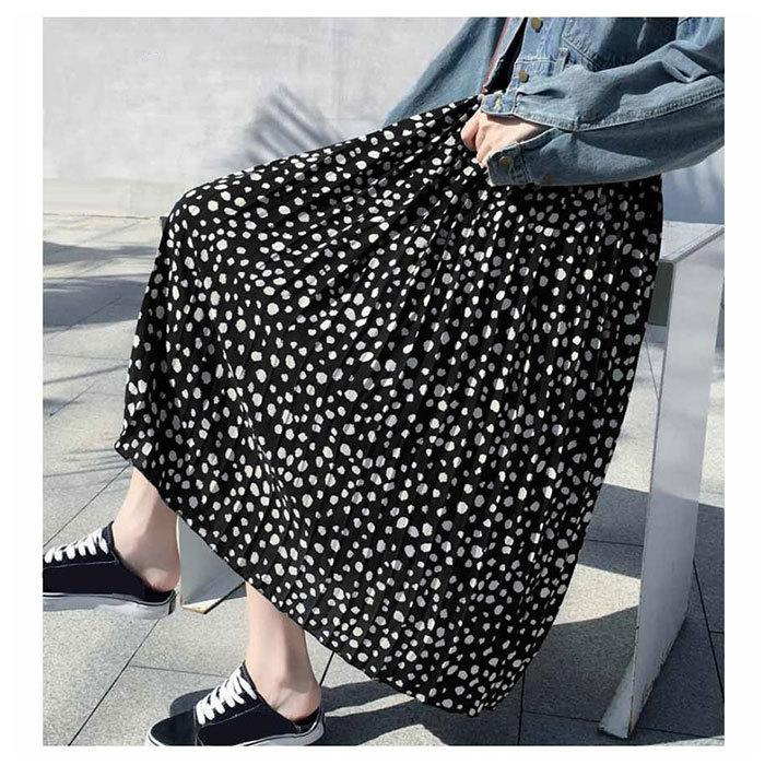 ranor 黒と白の水玉プリーツスカート xs ranor 黒と白の水玉プリーツスカート xs