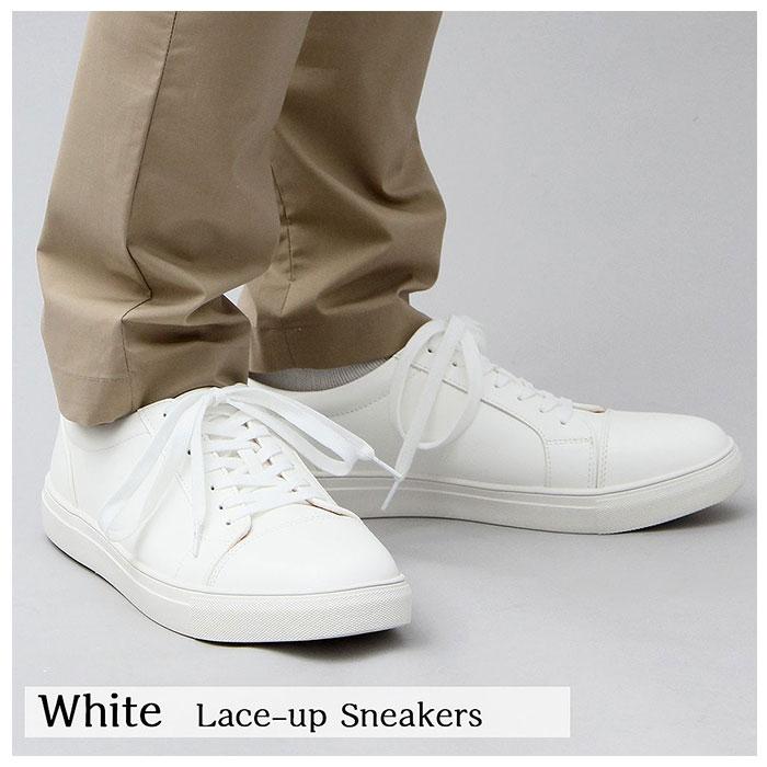 スニーカー メンズ 白 通販 黒 ホワイト ブラック ローカット レース