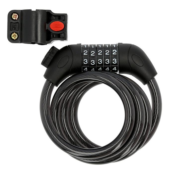 自転車 通販自転車 ワイヤーロック カギ 鍵 ダイヤル かぎ ワイヤー 自転車の鍵 ダイヤル式 5桁 ダイヤルロック ケーブルロック ブラケット付 盗難防止 施錠 | ブランド登録なし | 02
