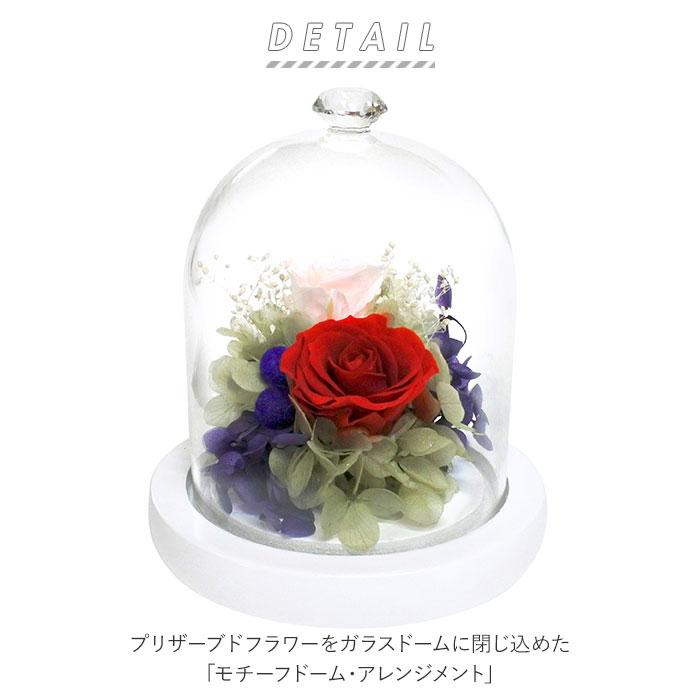 プリザーブドフラワー ガラスドーム 通販 モチーフドーム