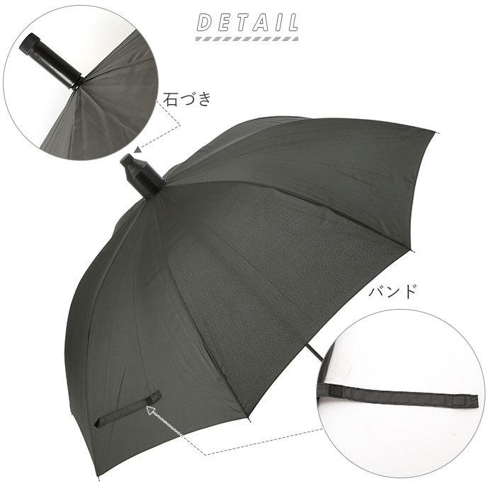 メンズ 通販メンズ 傘 黒 ネイビー 長傘 65cm カバー付き スライド