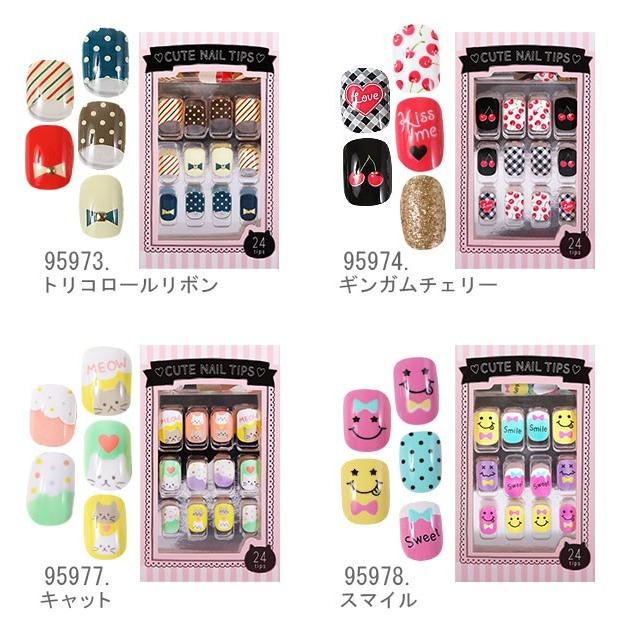ネイルチップ 24枚セット 短い ちび爪 定番 ハーフ 成人式 ロング クリア ショート スタンド | ブランド登録なし | 04