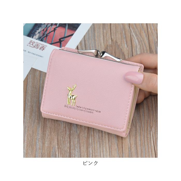 Purpred 三つ折り財布 通販三つ折り財布 がま口 財布 三つ折り