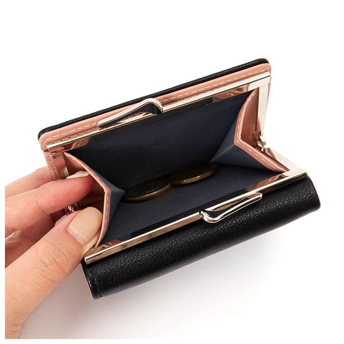 美品 バーバリー がま口 三つ折り財布 ブラック バーバリー BURBERRY 三つ折り財布 ローラ コンパクト財布