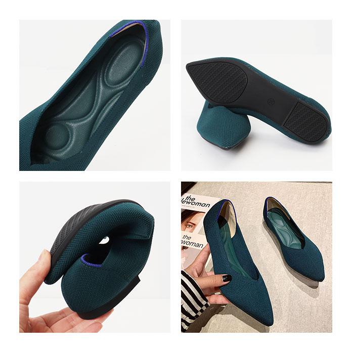 ニットパンプス 通販ニットパンプス Vカット フラットパンプス