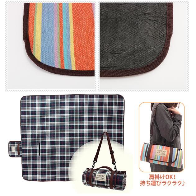 レジャーシート 厚手 おしゃれ 大きい 防水 クッション コンパクト 3人 4人 5人 130×150cm 子供 キッズ 大判 フリース コンパクト ショルダー マジックテープ | ブランド登録なし | 02