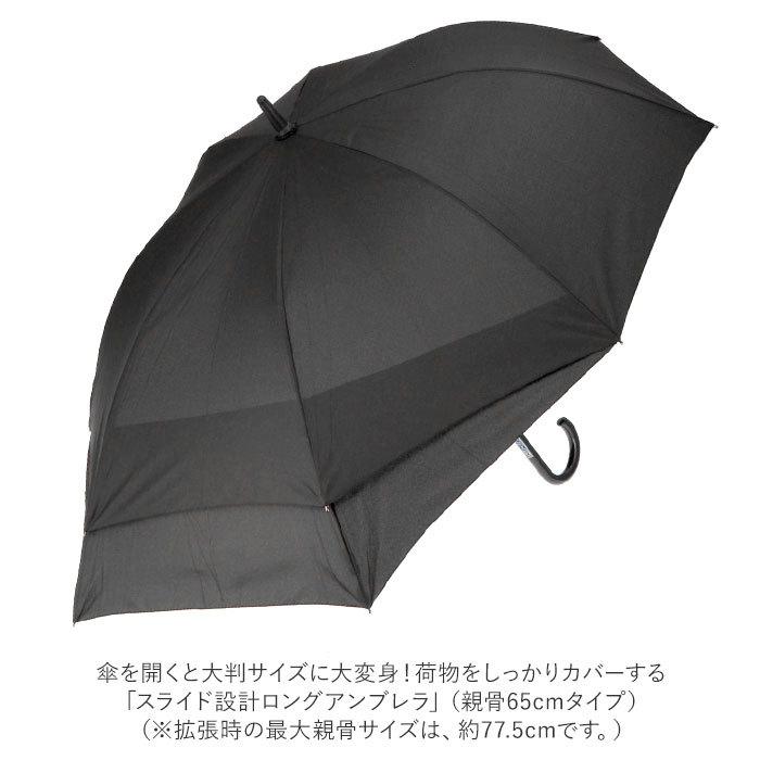 長傘 メンズ 通販 65cm スライド ワンタッチ ジャンプ式 グラス