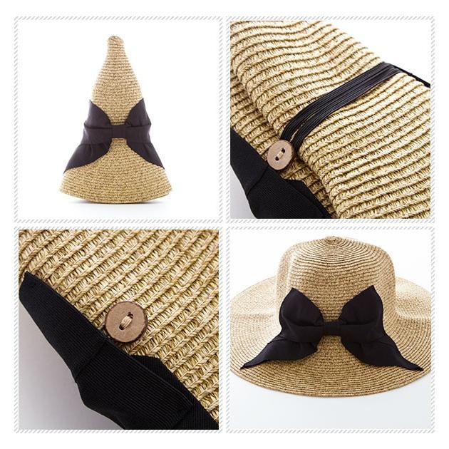 帽子 通販帽子 レディース 夏 麦わら おしゃれ 40代 涼しい リボン 春 折りたたみ つば広 日よけ コンパクト ストローハット リボン |  | 02