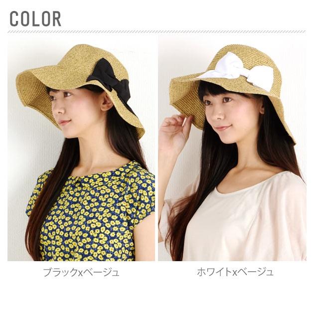 帽子 通販帽子 レディース 夏 麦わら おしゃれ 40代 涼しい リボン 春 折りたたみ つば広 日よけ コンパクト ストローハット リボン |  | 03