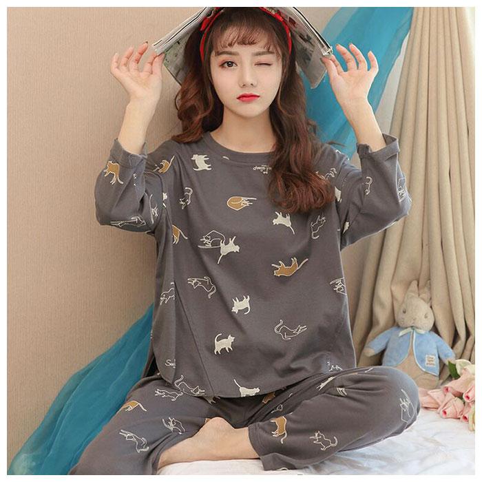ルームウェア 可愛い 長袖 通販 レディース セット 上下セット かわいい パジャマ 春夏 秋冬 女性用 ゆったり おしゃれ M L Xl 2xl アニマル ネコ 猫 Sy624 Backyard Family バッグタウン 通販 Yahoo ショッピング